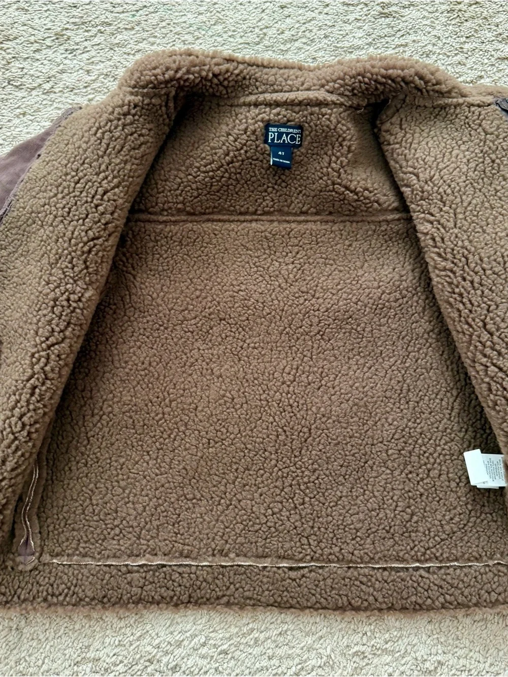 The Children’s Place 4t Boys Jacket Brown Coat With Zipper